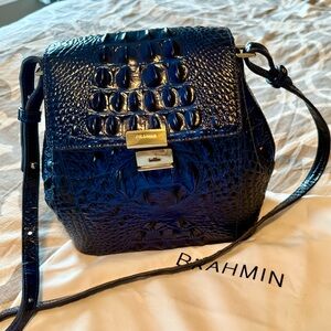 Brahmin Blue Crocodile Embossed Women's Bag
